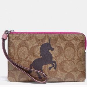Brand New Large Coach Unicorn Wristlet Bag